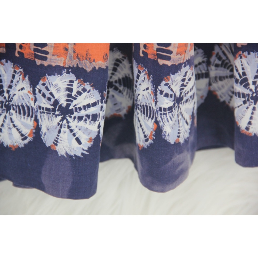 Vintage Jack Schnittman Full Midi Skirt S Blue Orange Tie Dye Boho Hippie #1006 - Picture 7 of 16